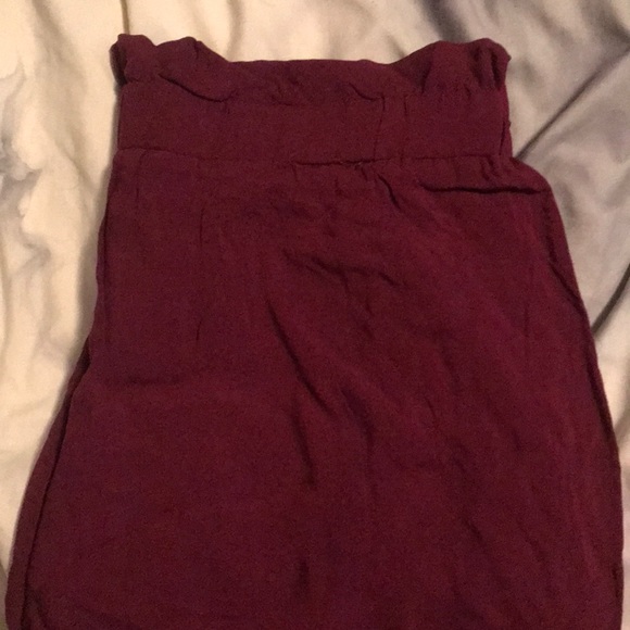 NWOT Ambiance maroon challis tie front pants - Picture 3 of 4